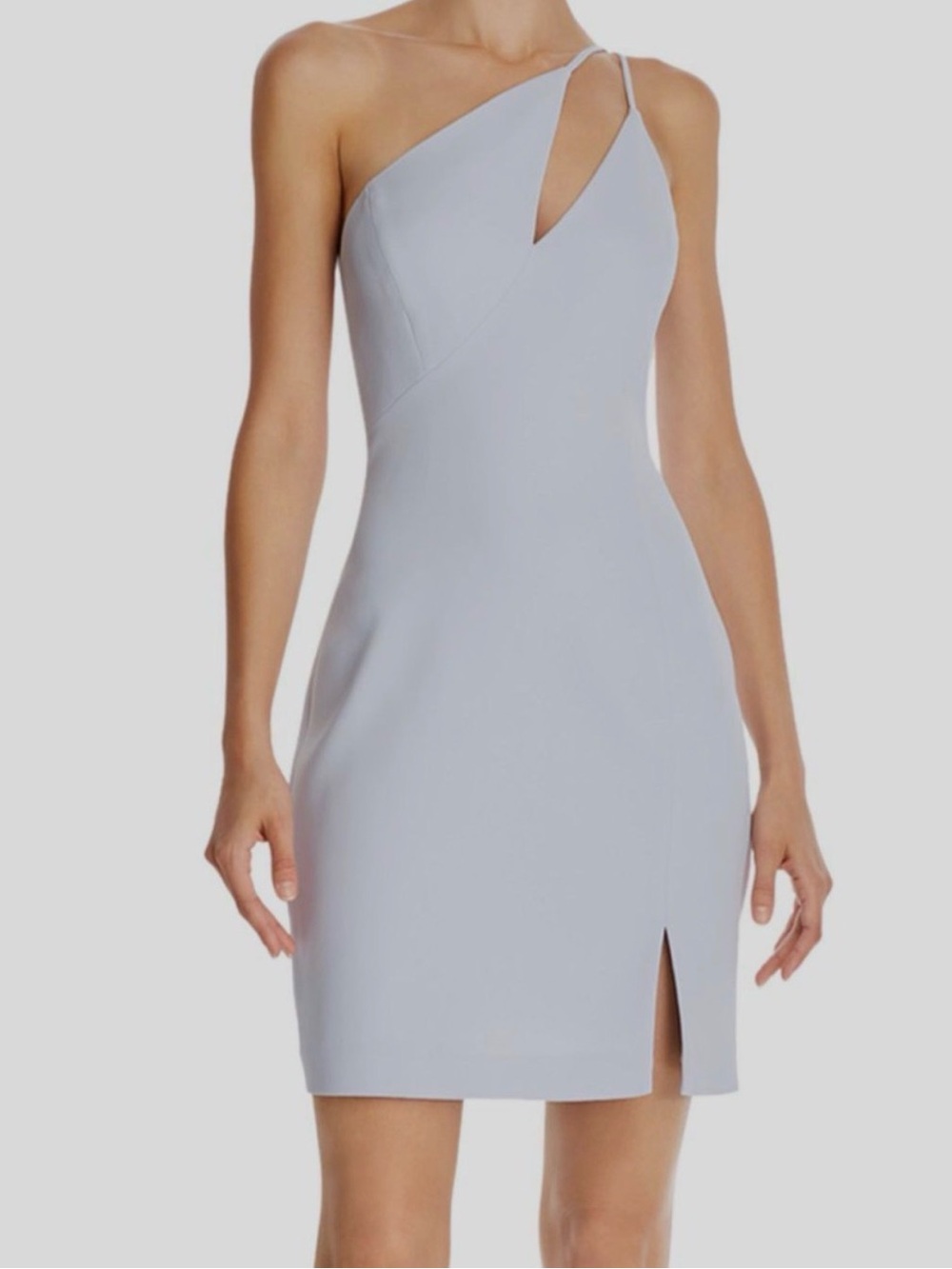BCBGMaxAzria Light Blue One-Shouldber Cutout Mini Dress